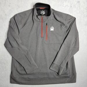 Alaskan Hardgear Sweatshirt Mens 2XL Standard Gray Swing Dog 1/4 Zip Mock Neck